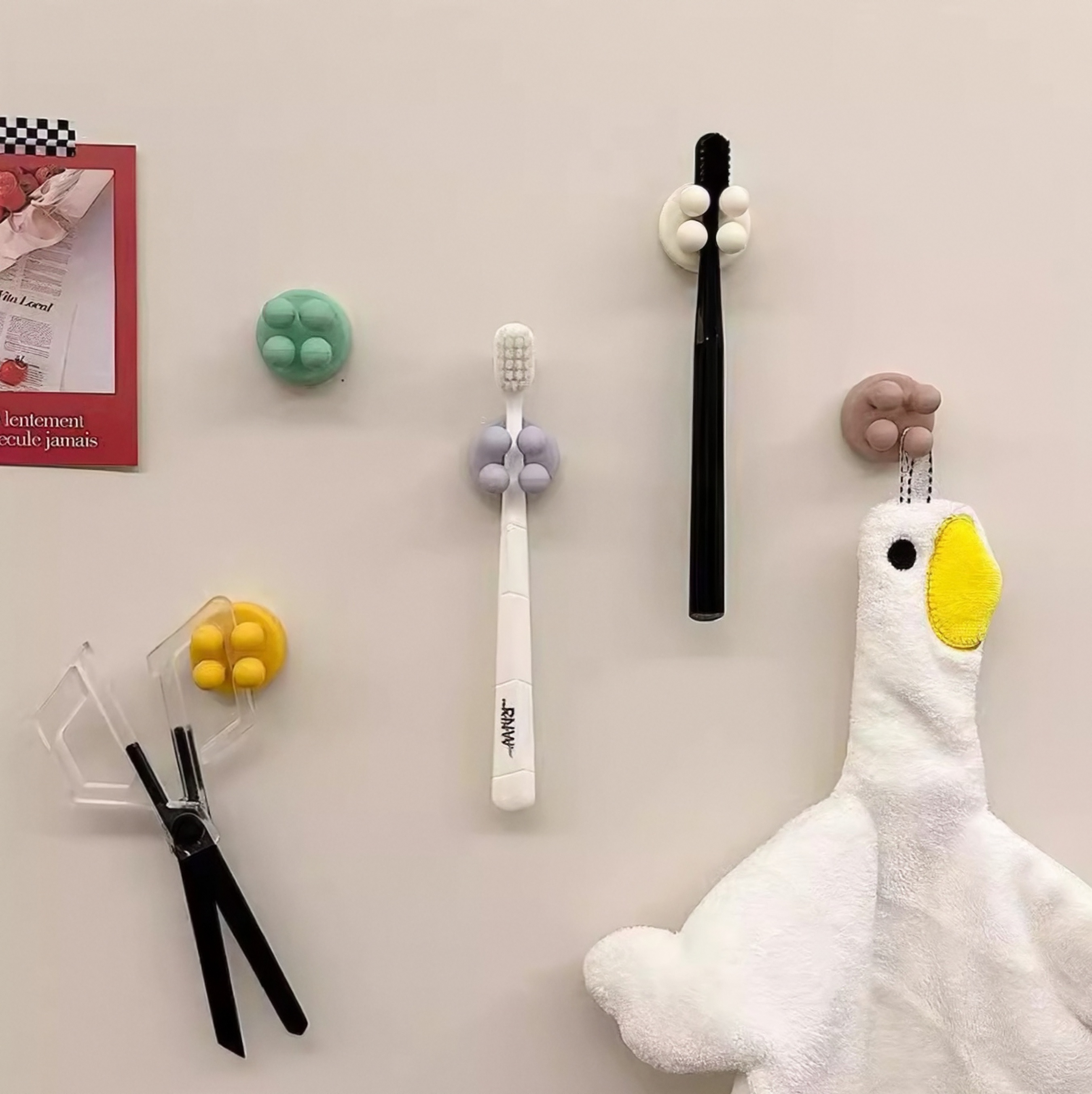 Silikon Zahnbürstenhalter für die Wand – selbstklebend & ohne Bohren
